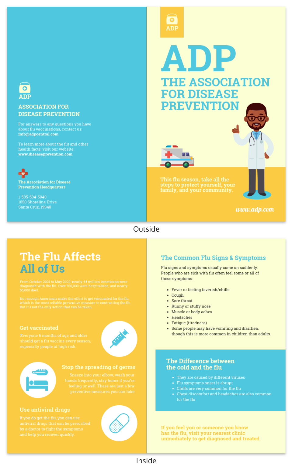 Disease Prevention Informational Pamphlet Template