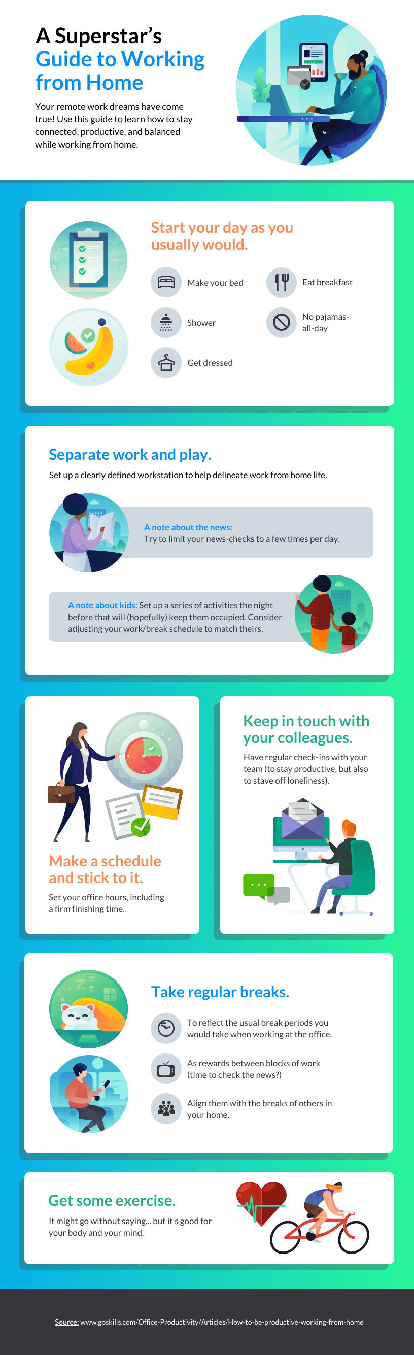 Guide to Working from Home Infographic Template
